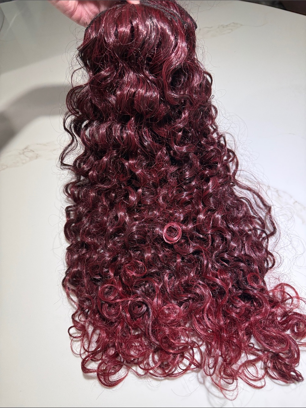 HAIR, 18â Wavy/Curly Lace Clip In Extensions(4) Burgundy/Wine/Red